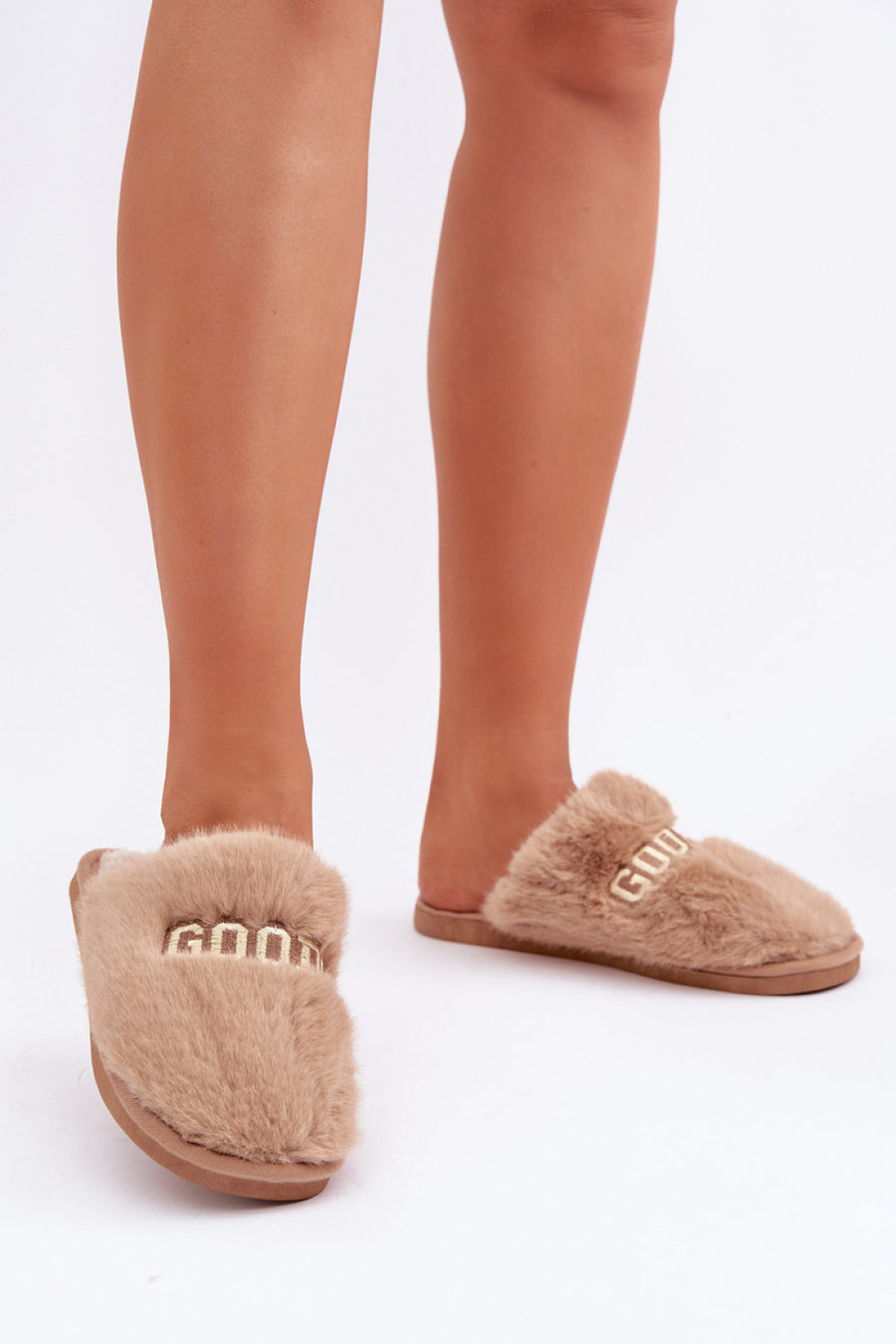 Step In Style Kalelia Camel Warm Lined Slippers