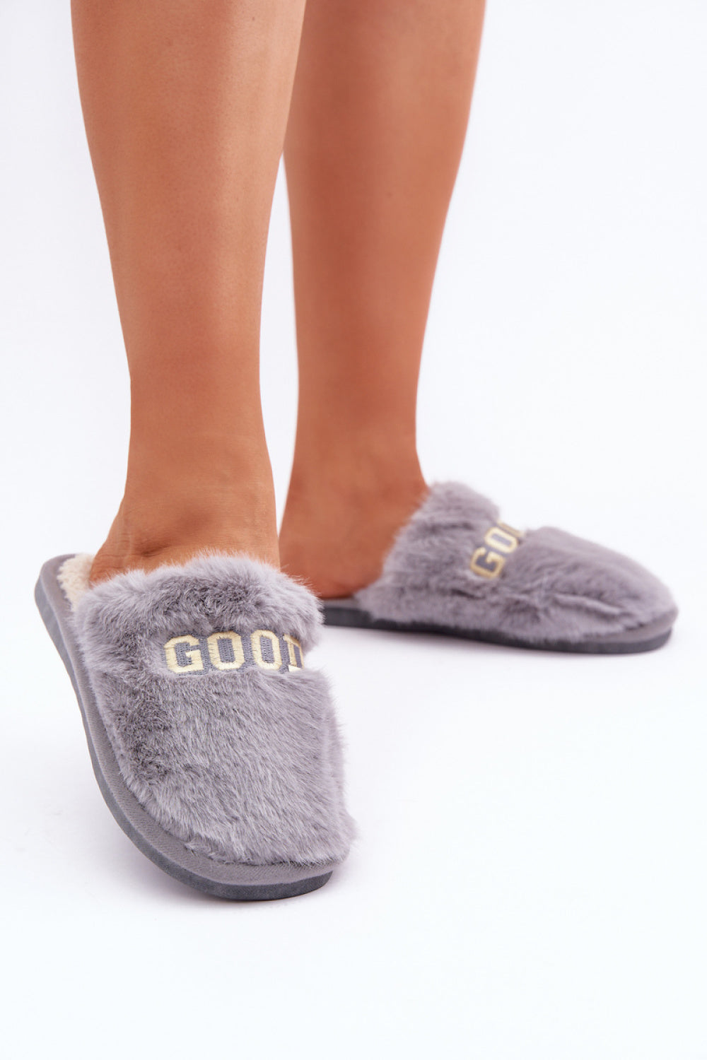 Step In Style Kalelia Grey Warm Lined Slippers