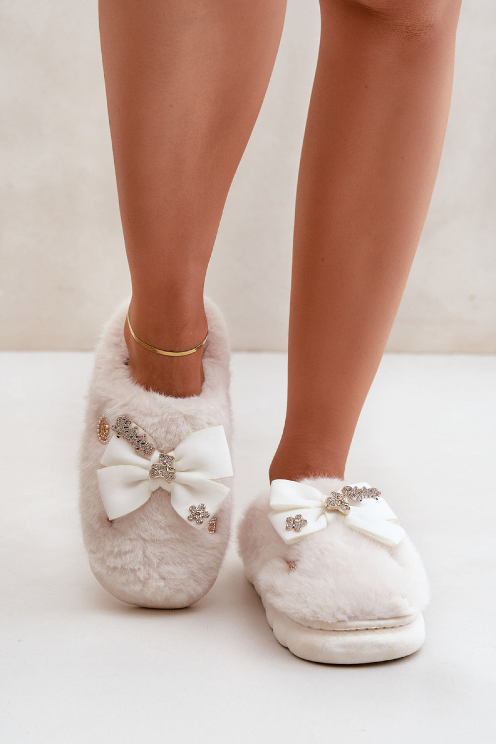 Step In Style Annalira White Warm Lined Slippers - view 3