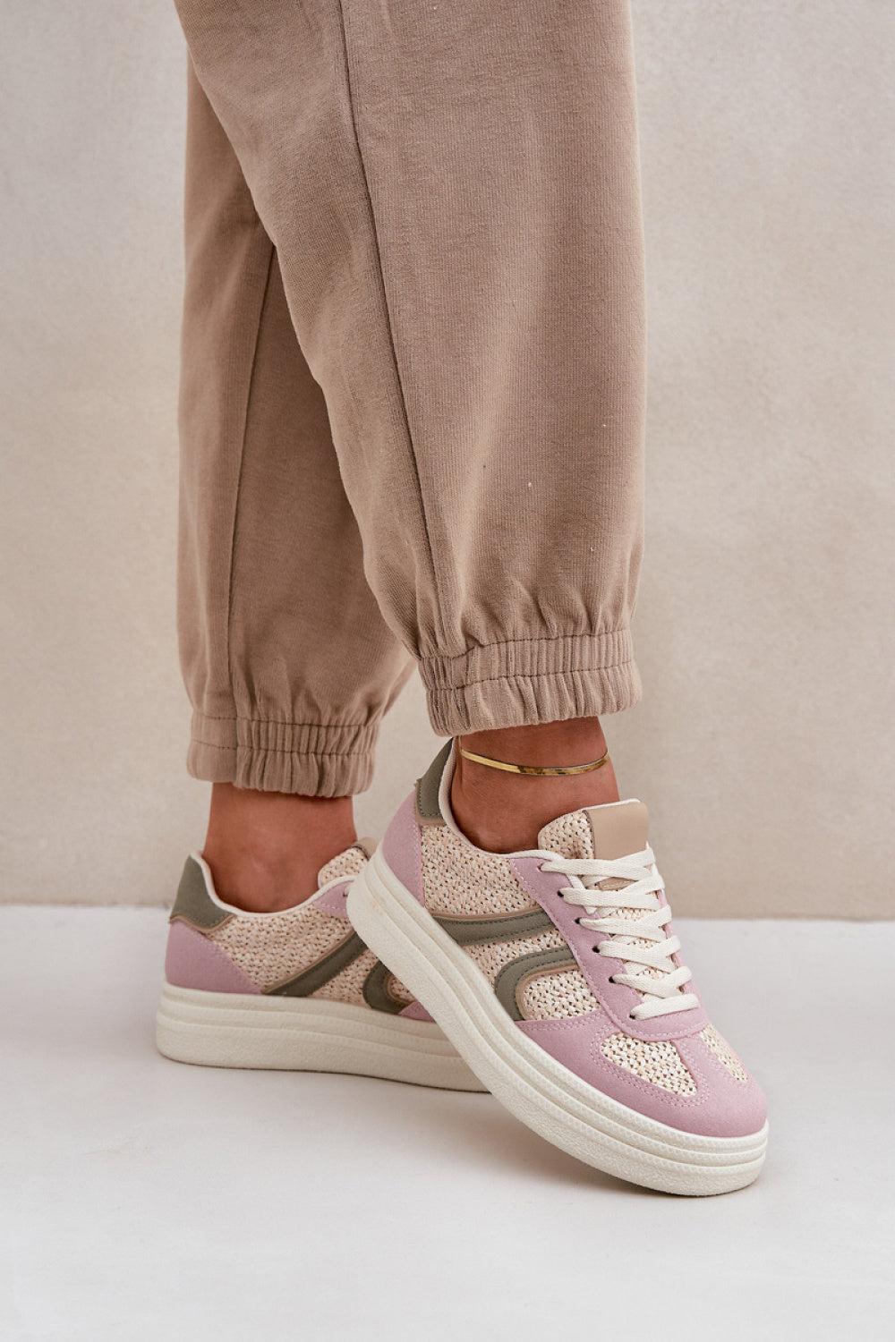 Step In Style Multicolour Platform Trainers with Round Toe - view 3