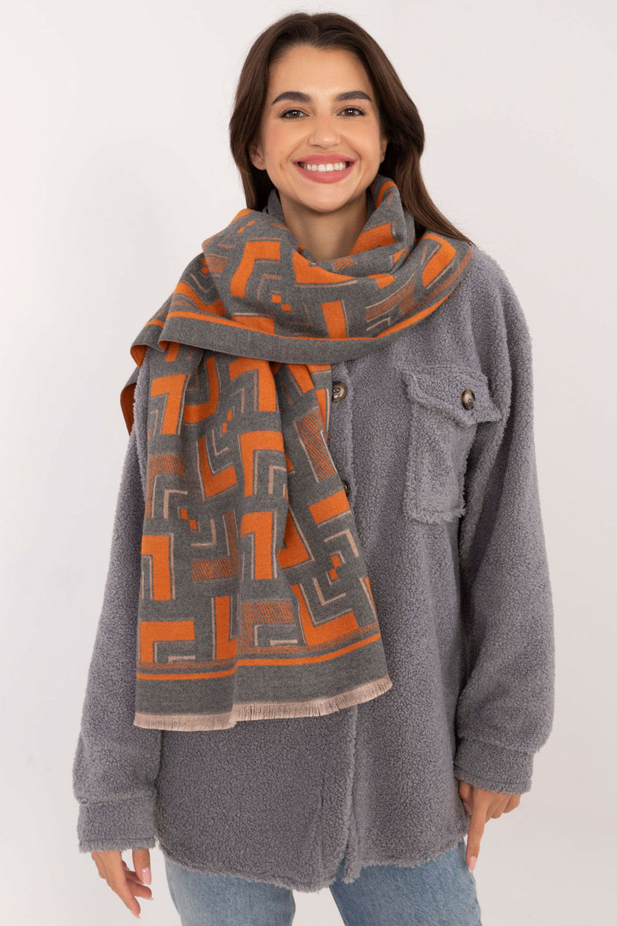 AT Grey Viscose Shawl