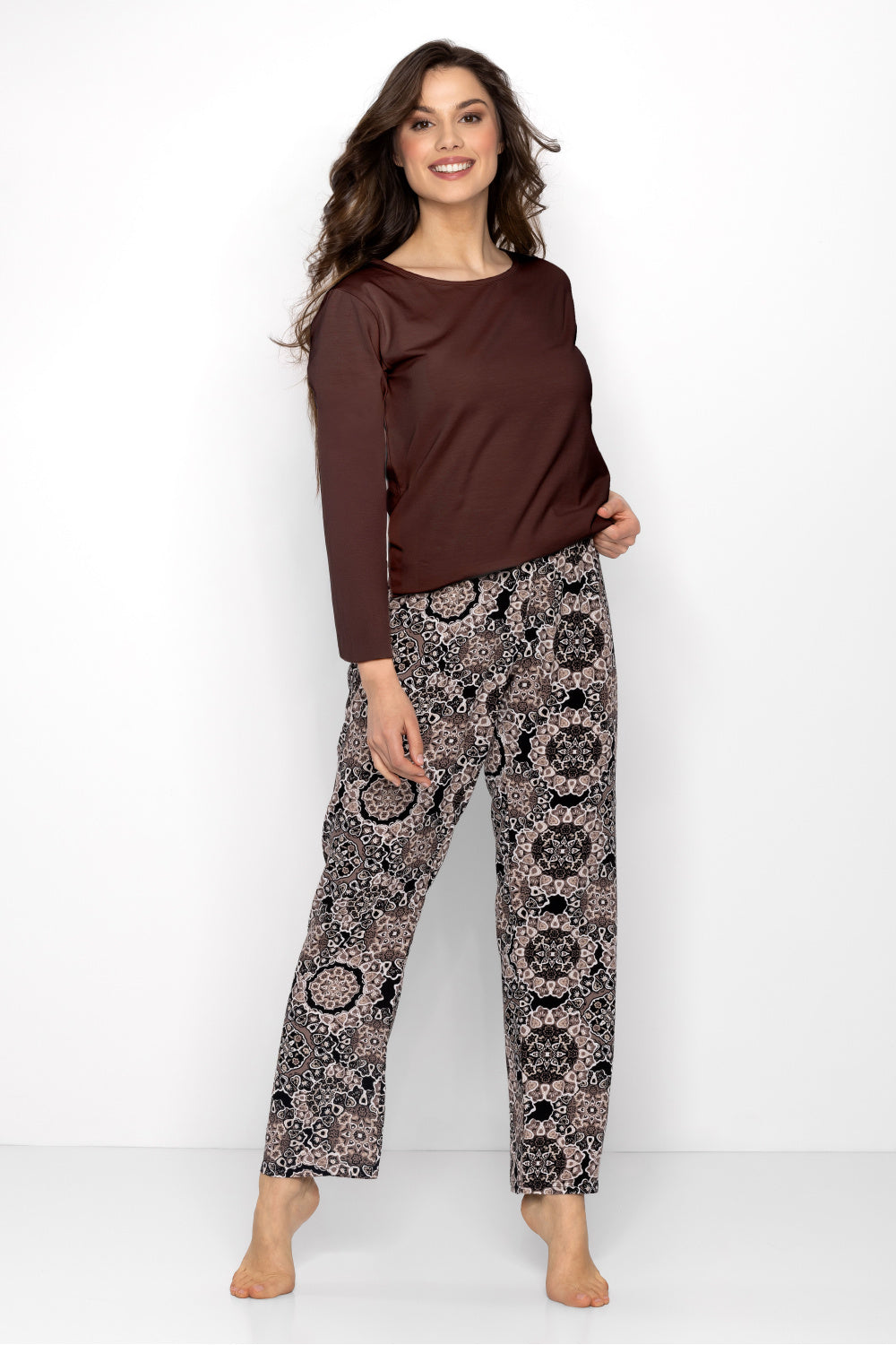 Momenti Per Me Boho Cafe Brown Cotton Pyjamas