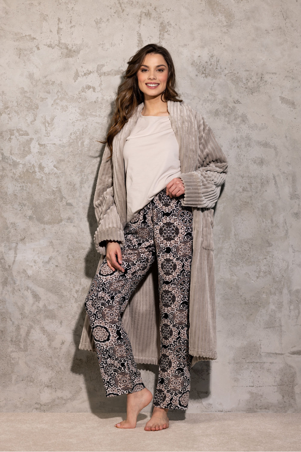Momenti Per Me La Boheme Beige Cotton Pyjamas - view 3