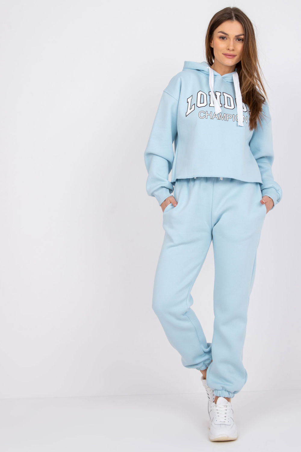 Ex Moda Sky Blue High Waisted Cotton Co-Ord Set