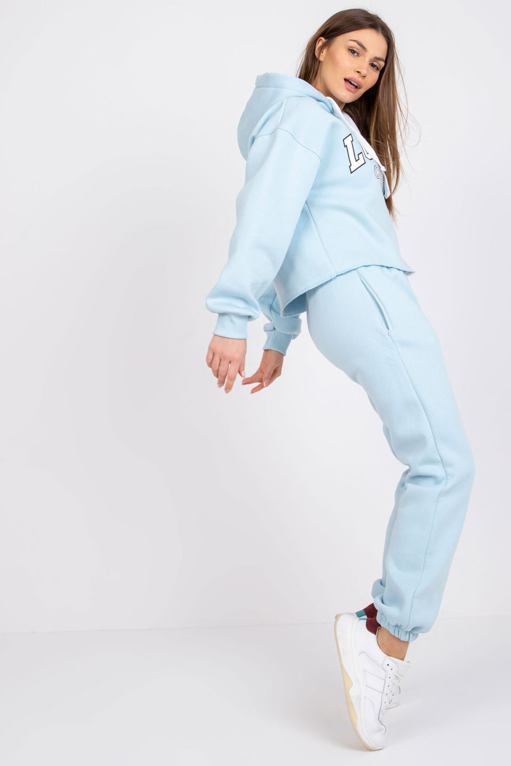 Ex Moda Sky Blue High Waisted Cotton Co-Ord Set - view 4