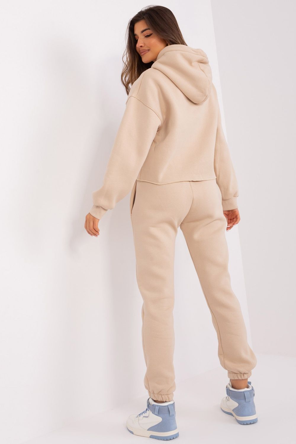 Ex Moda Beige Printed High Waisted Cotton Co-Ord Set - view 3