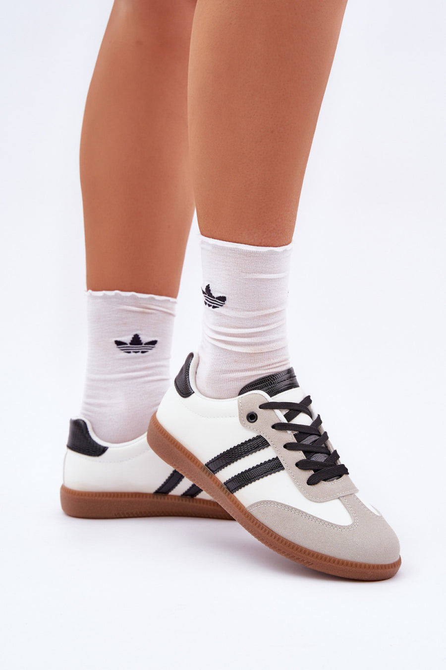 Step In Style Loredis Black Faux Leather Trainers