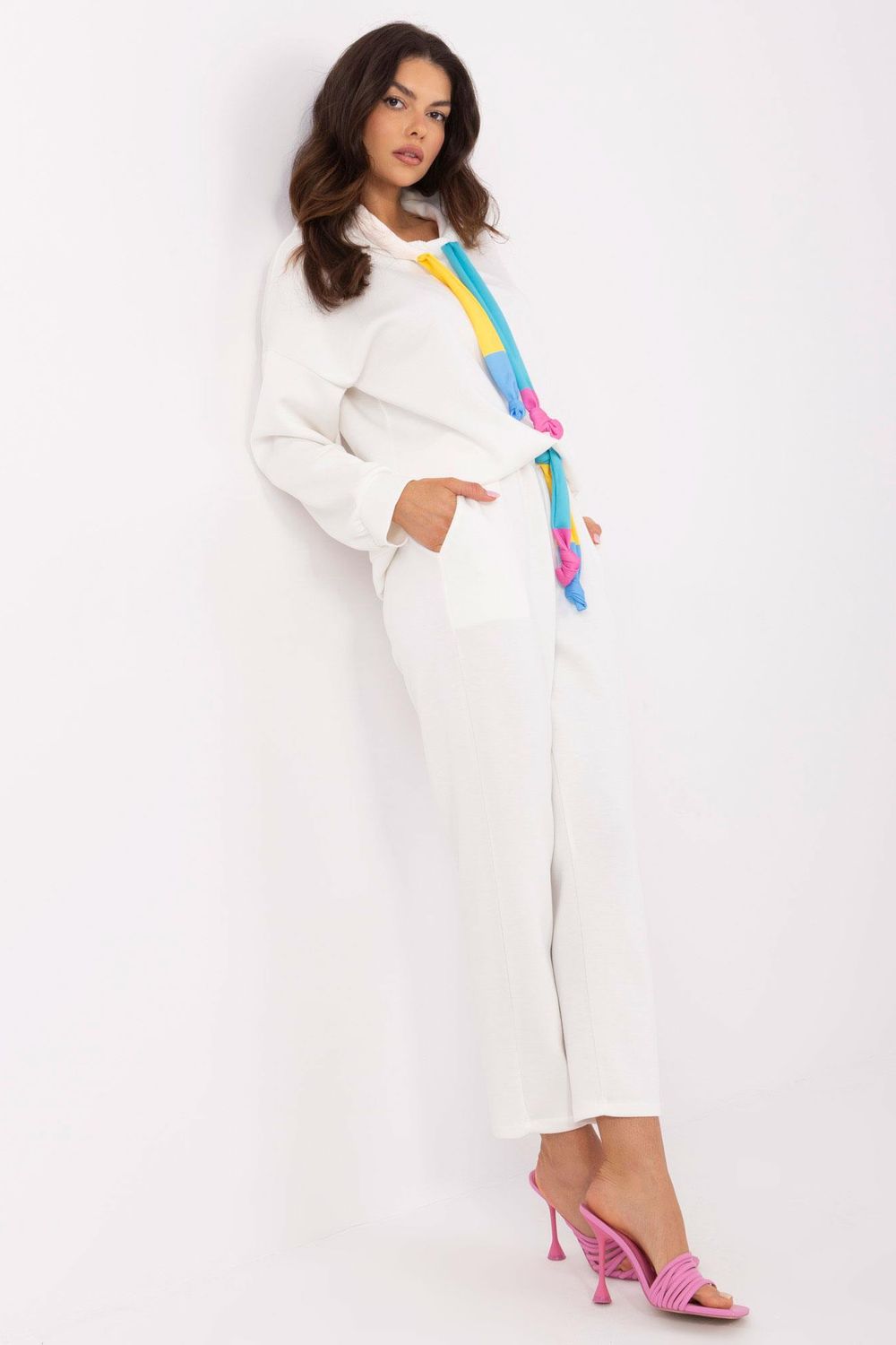 Italy Moda Ecru High Waisted Co-Ord Set - view 2