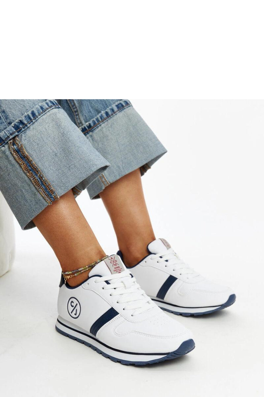 Solea Navy Faux Leather Lace Up Warm Lined Trainers