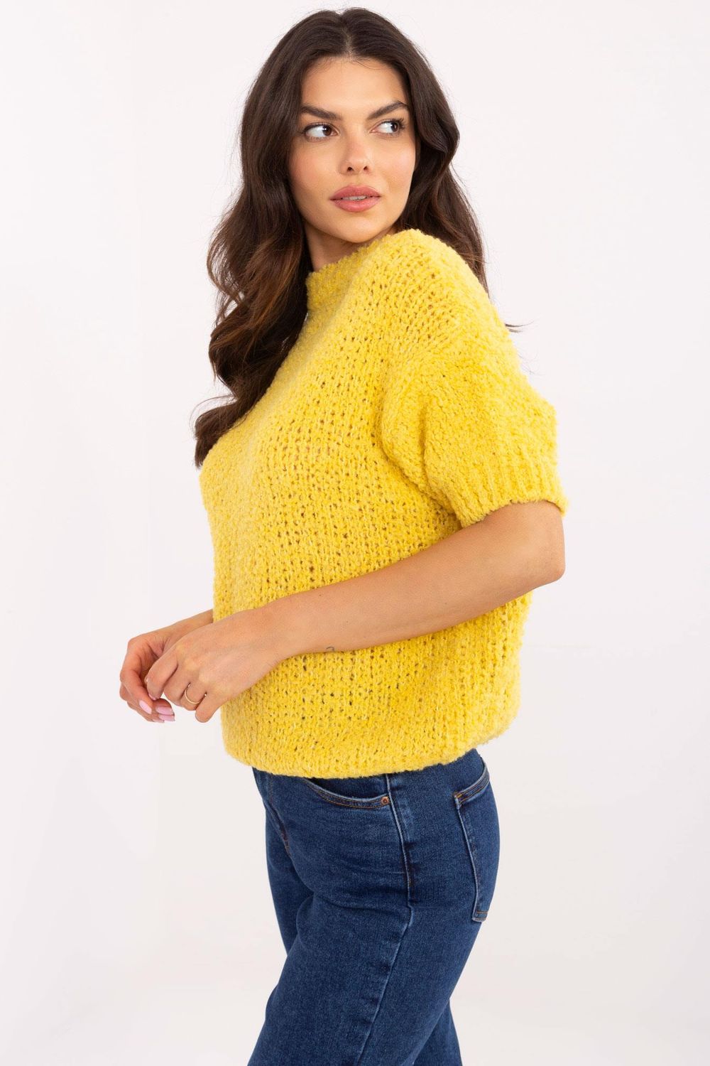 Italy Moda Yellow Short Sleeve Jumper - view 2