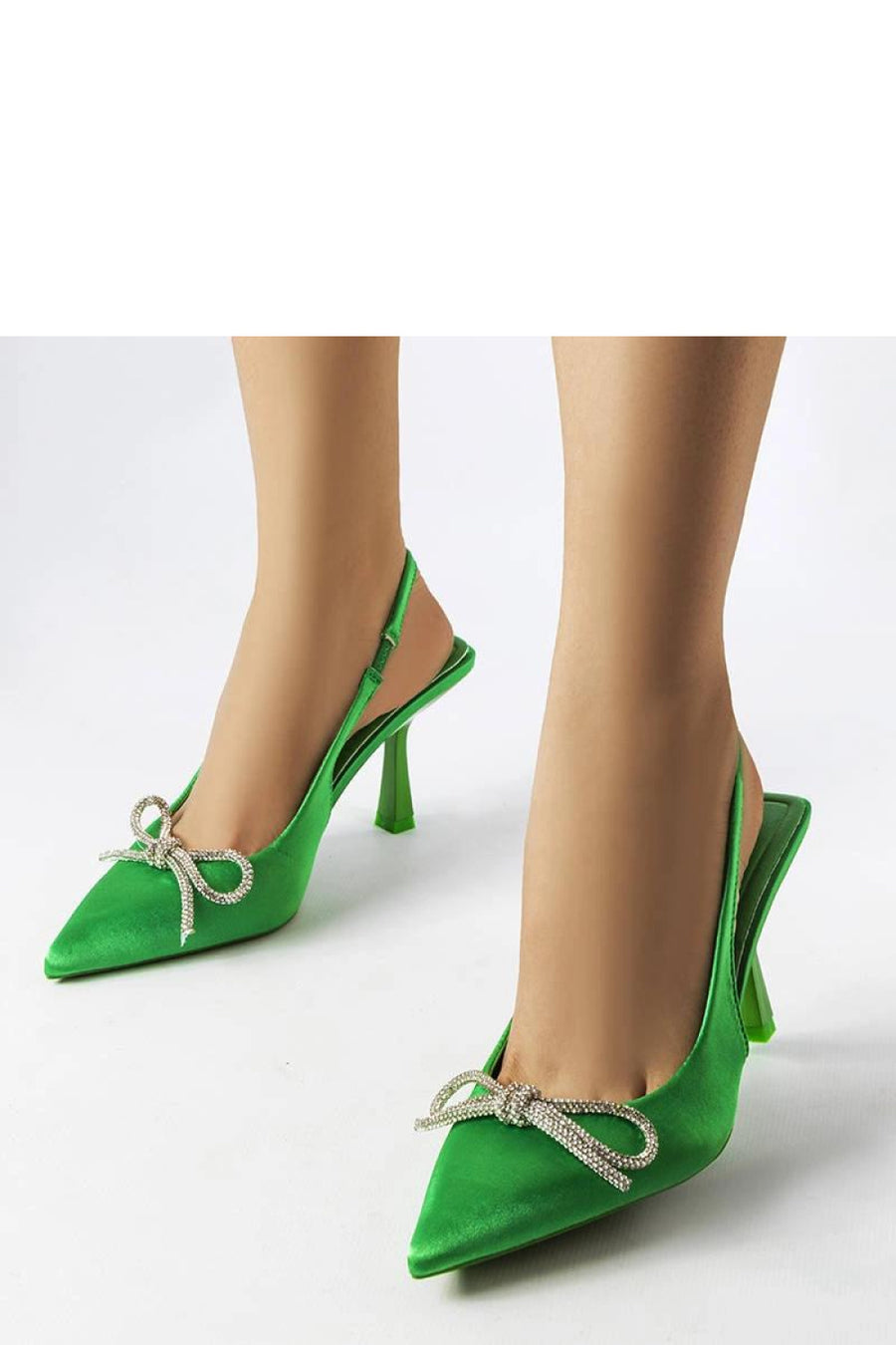 Solea Green Stiletto High Heel Court Shoes