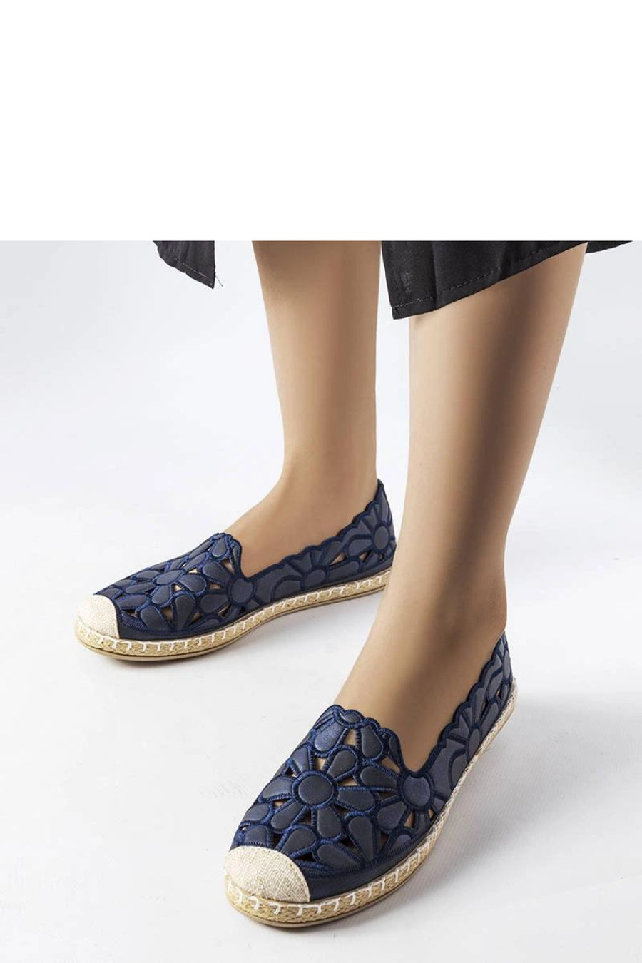 Solea Navy Faux Leather Espadrilles