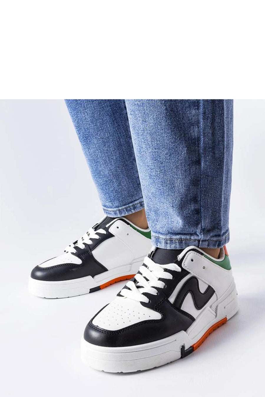 Solea Black and White Lace Up Warm Lined Trainers
