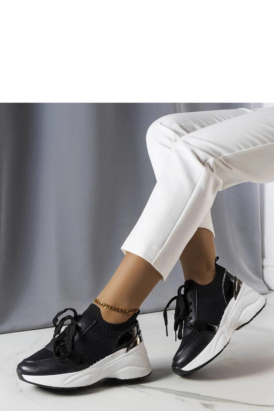 Solea Black Warm Lined Wedge Trainers