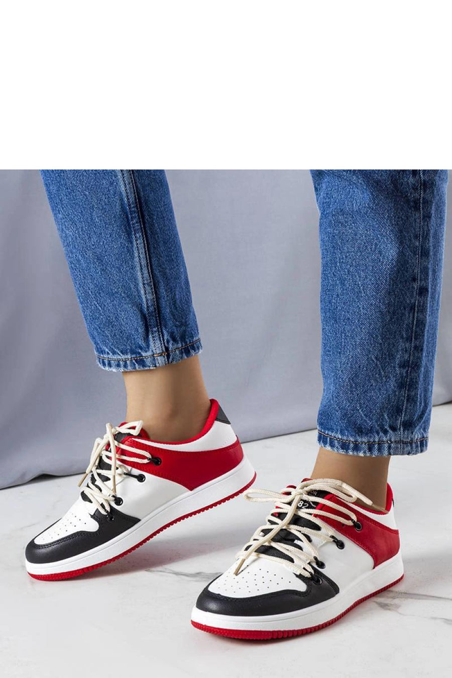 Solea Black and Red Lace Up Trainers