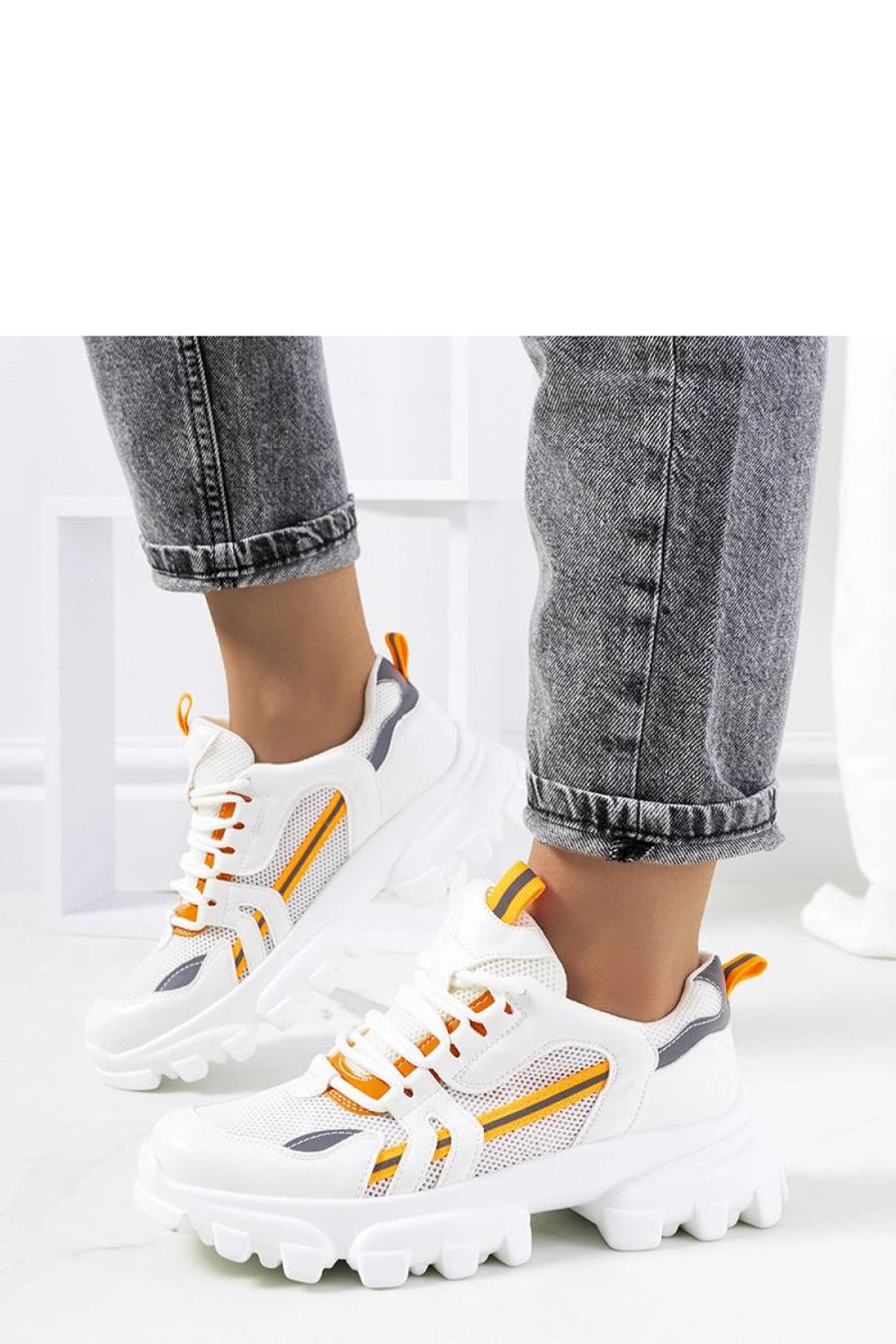 Solea White Faux Leather Lace Up Warm Lined Trainers