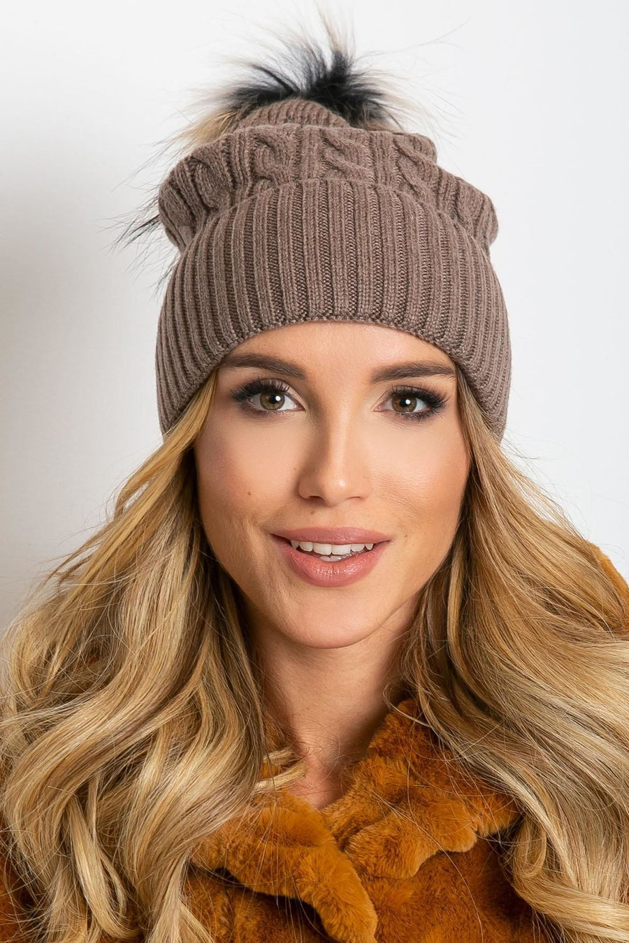 AT Light Brown Beanie Hat