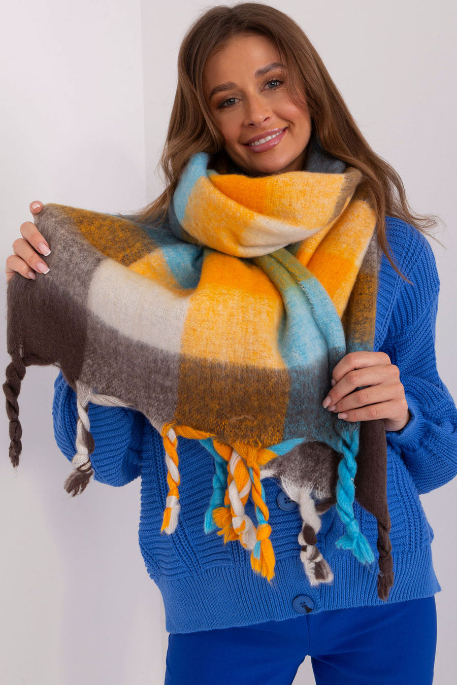 AT Brown Draped Shawl