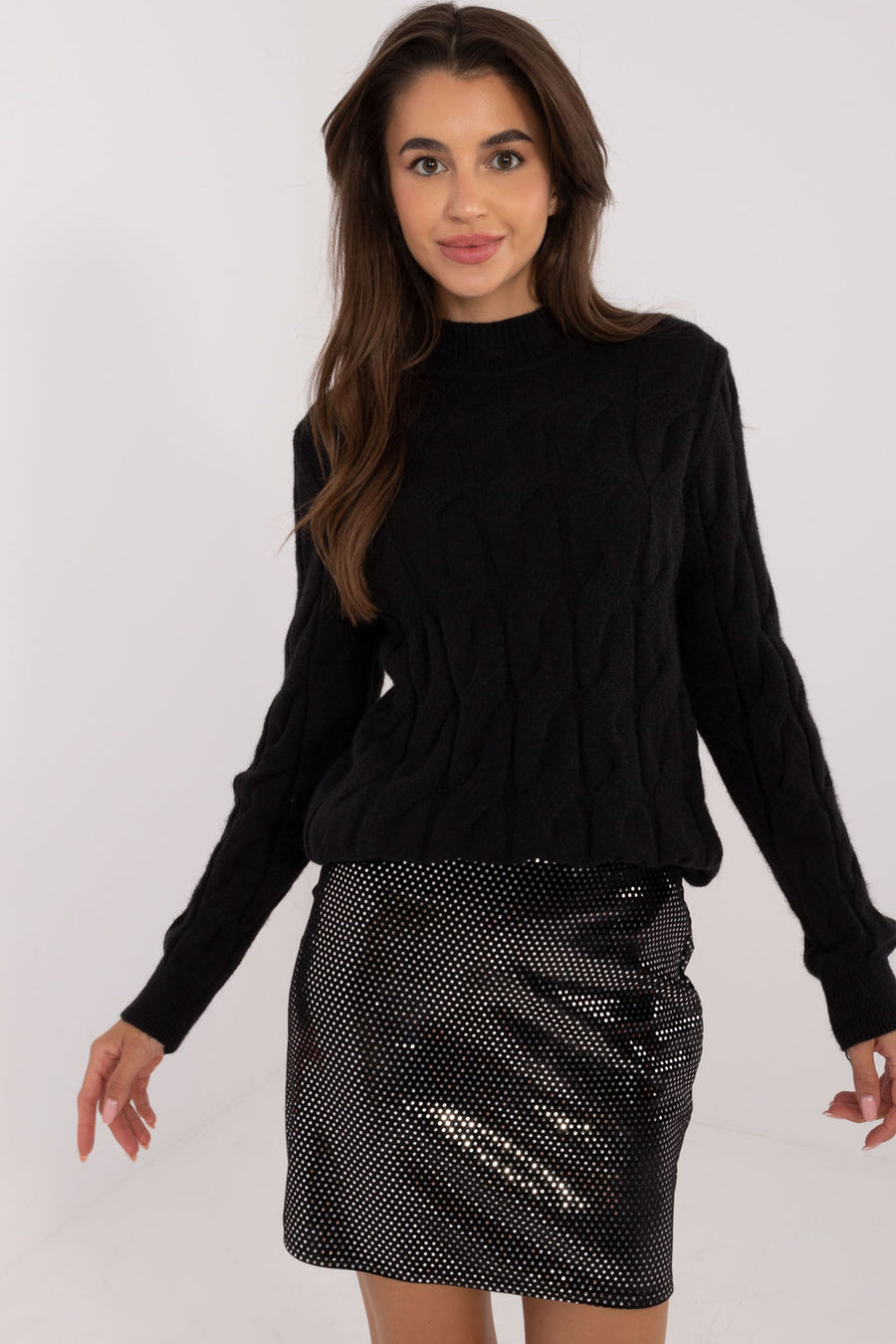 AT Black Roll Neck Long Sleeve Jumper