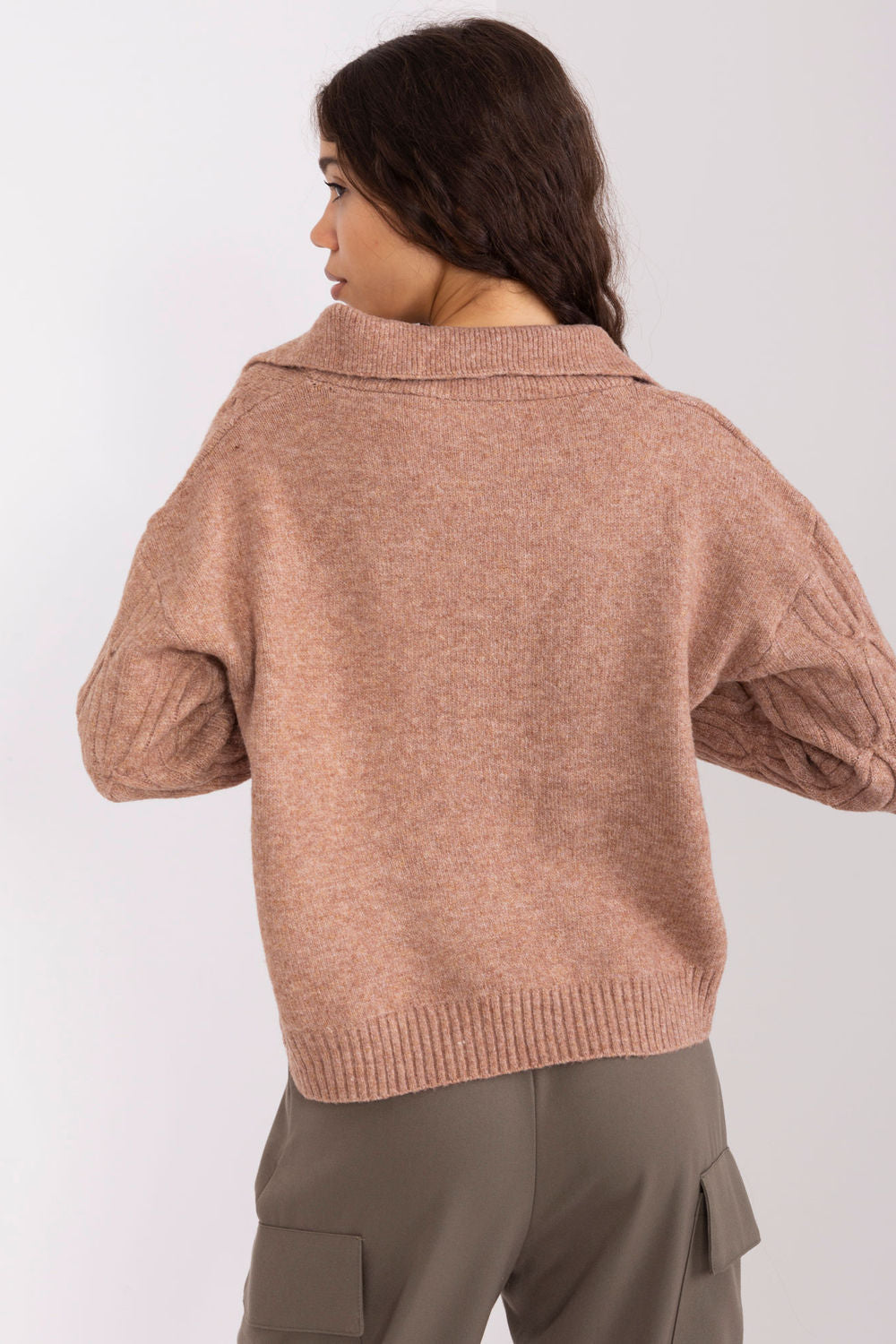 AT Brown Collared Long Sleeve Jumper - view 3