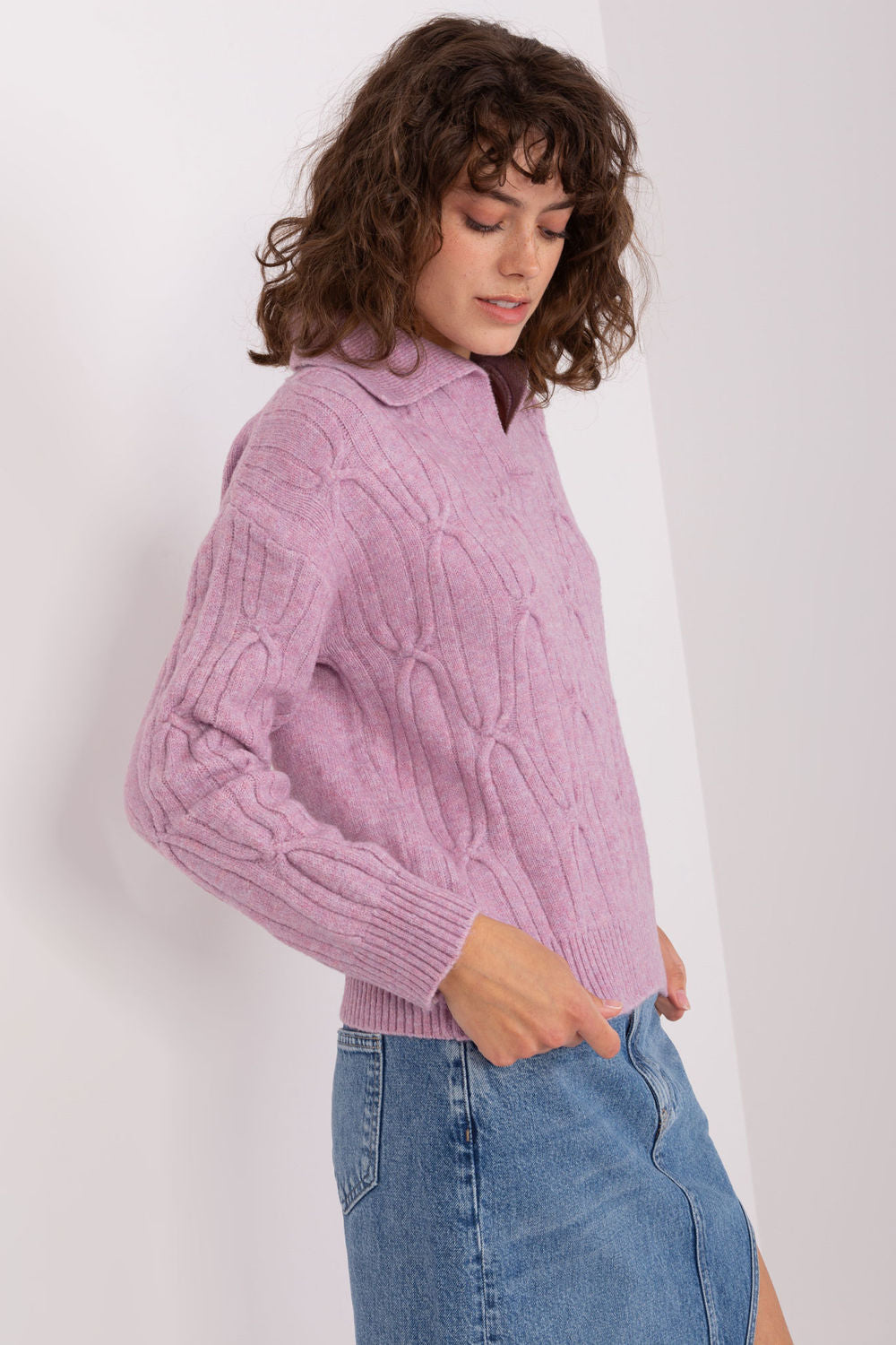 AT Light Violet Long Sleeve Jumper - view 2