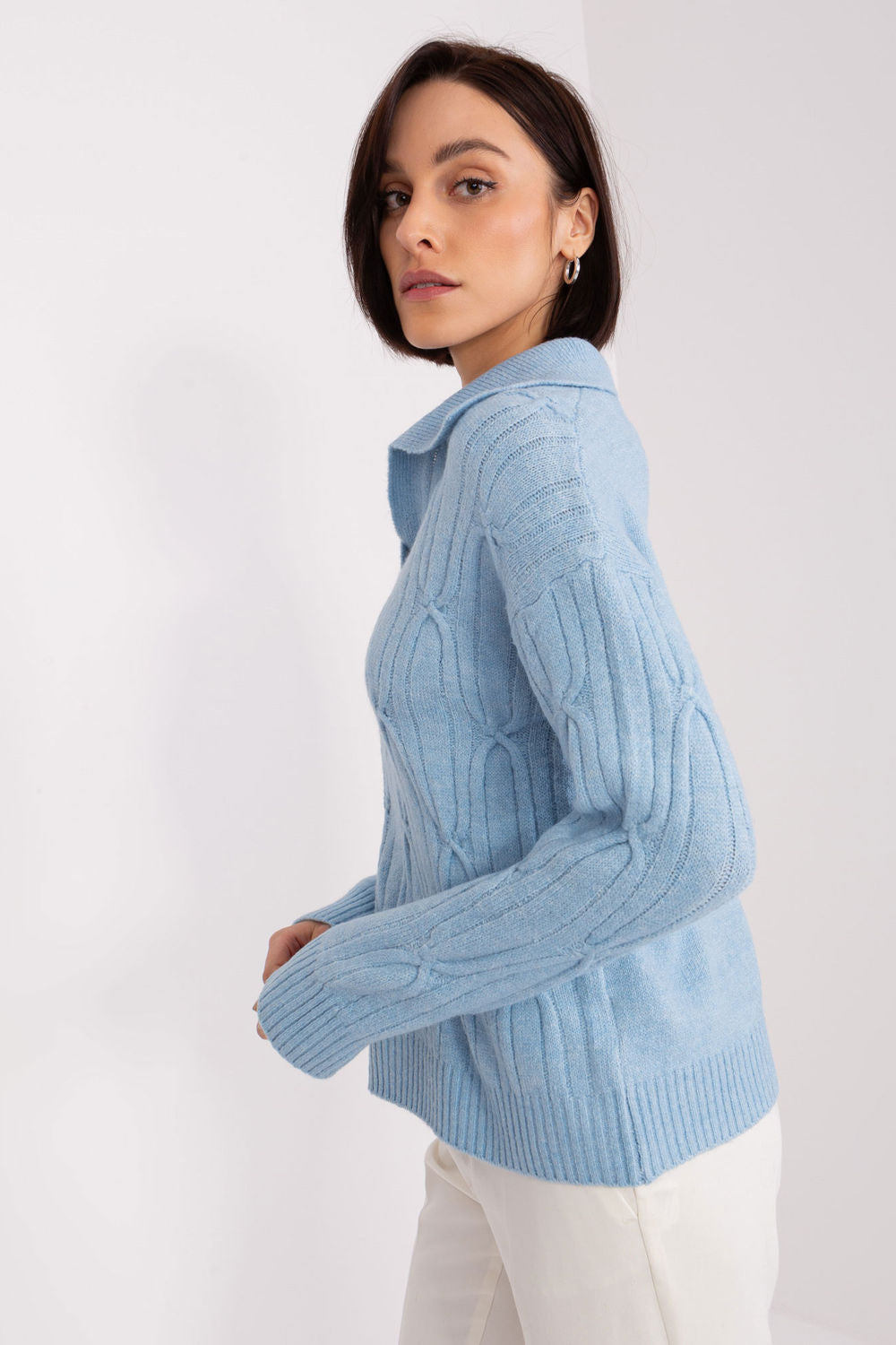 AT Light Blue Collared Long Sleeve Jumper - view 2