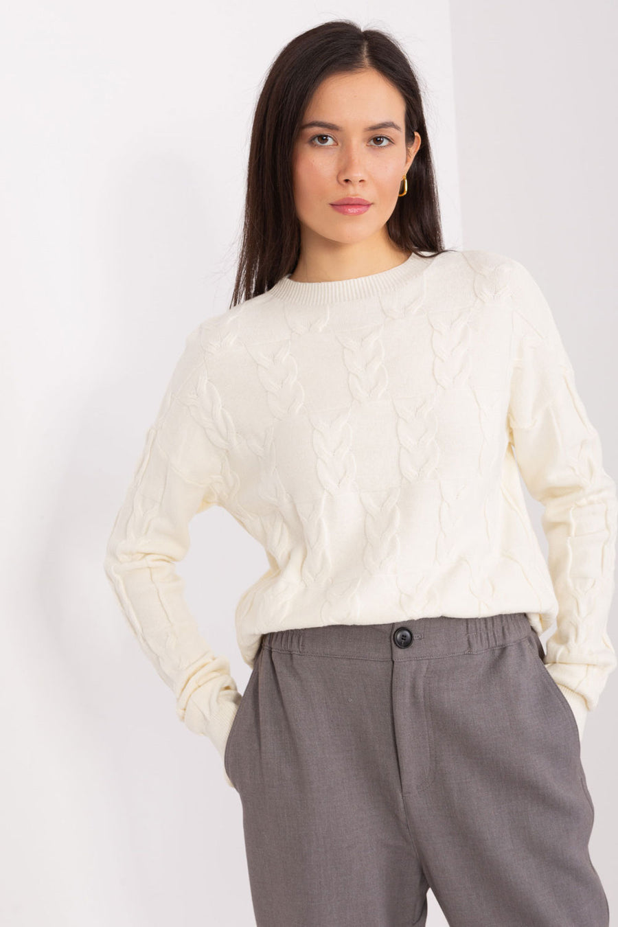 AT Ecru Long Sleeve Jumper