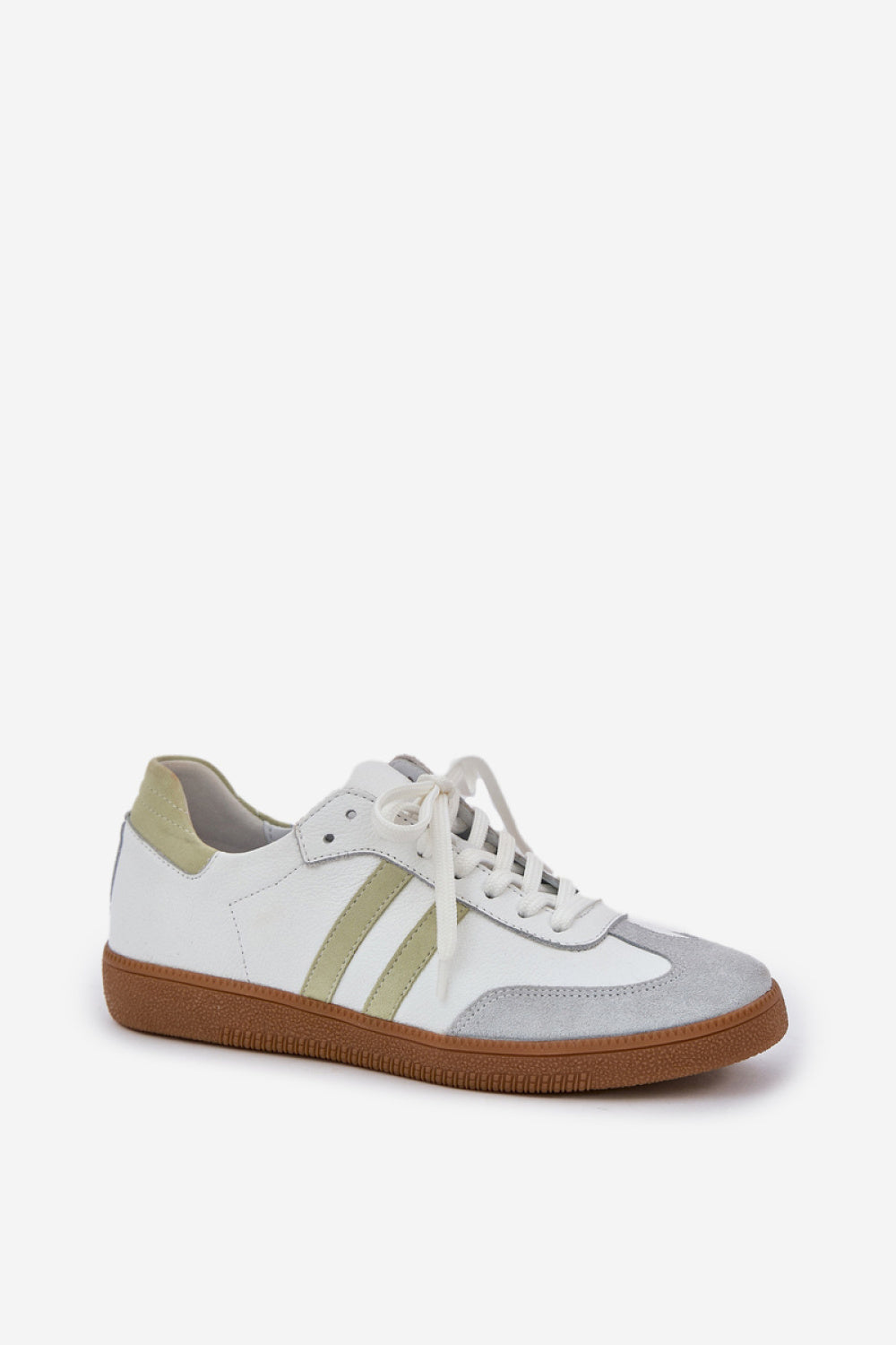 Step In Style White Leather Lace Up Trainers - view 2
