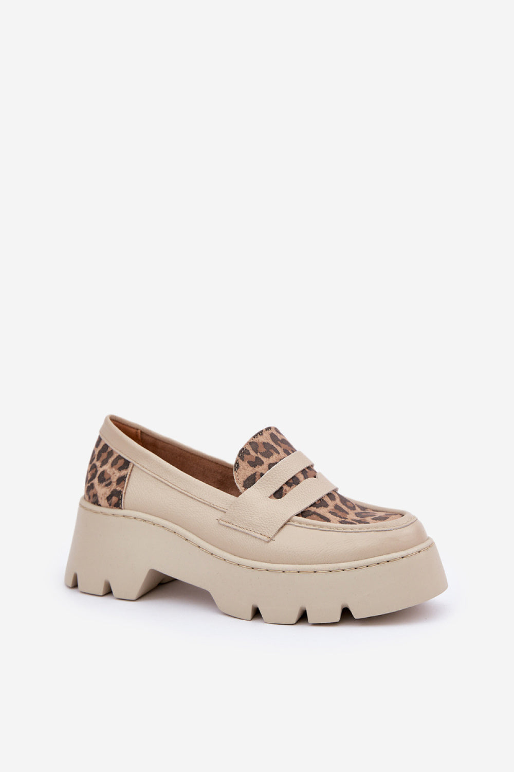 Step In Style Zazoo Light Beige Leather Platform Moccasins - view 2