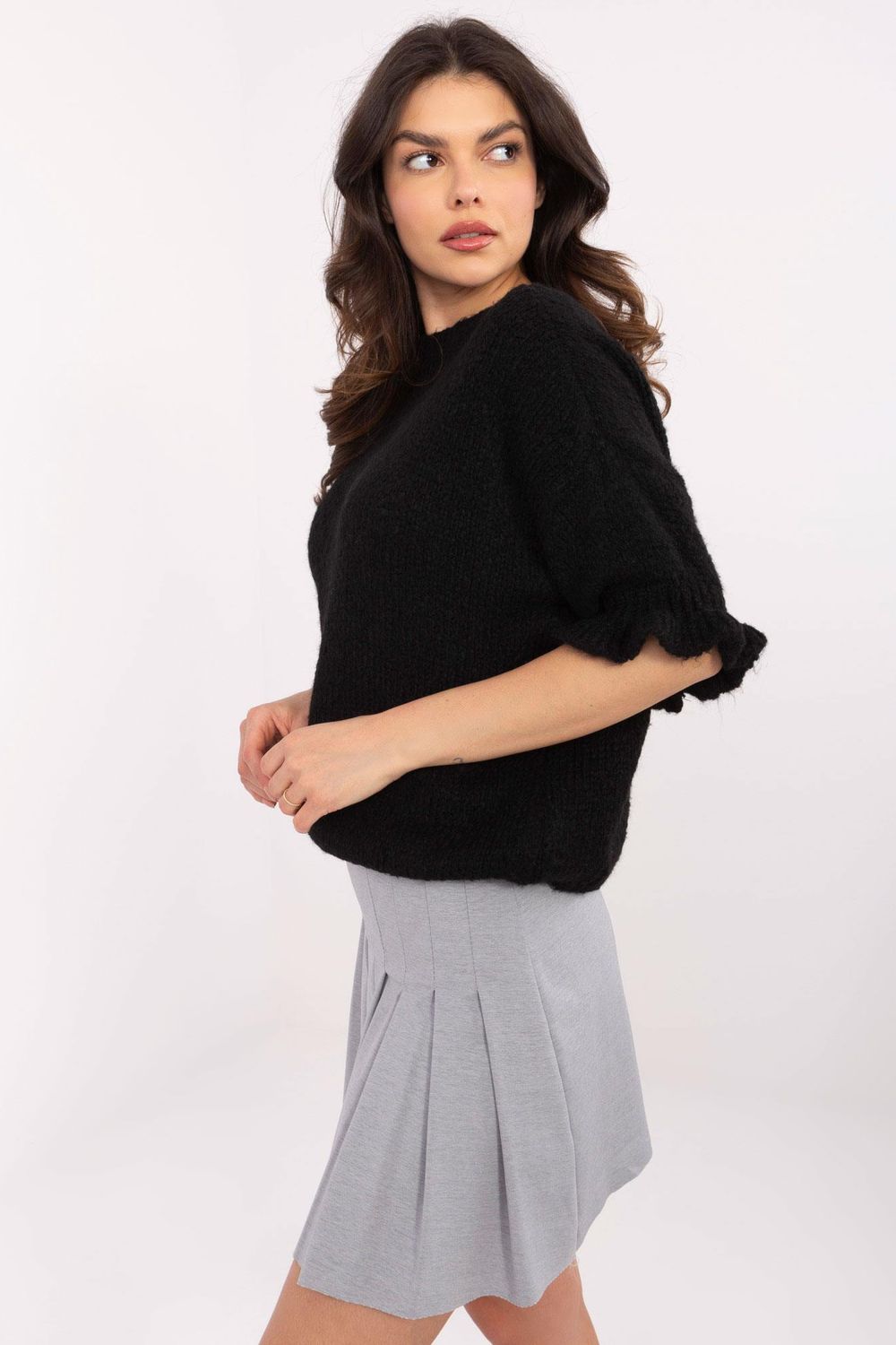 Italy Moda Black Round Neck Jumper - view 2