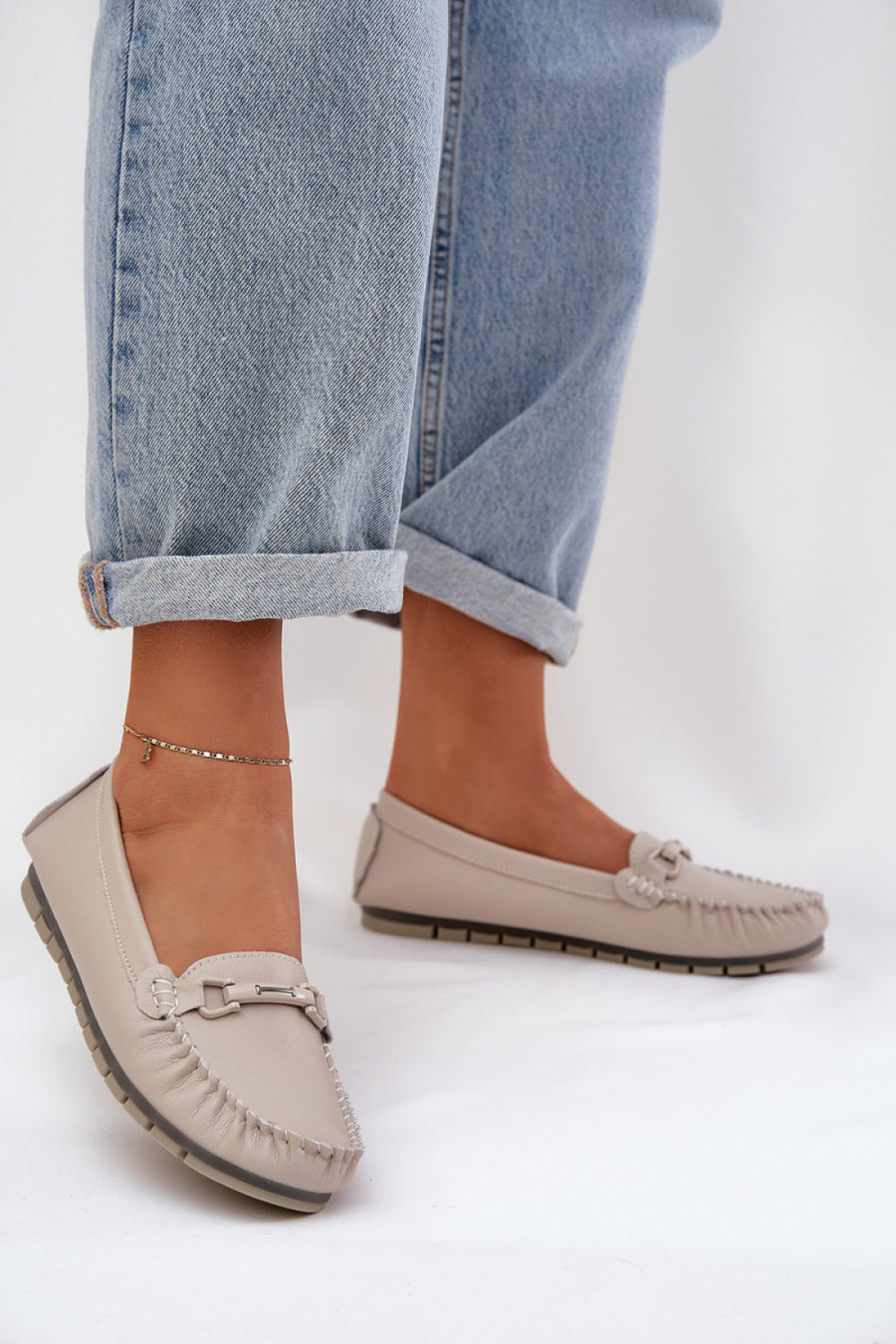 Step In Style Beige Moccasins
