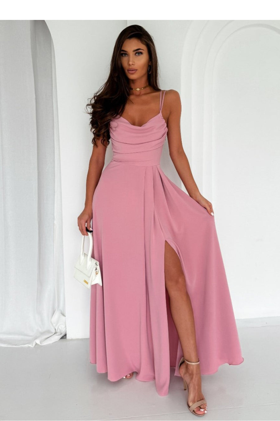 With You Valeria Pink Sleeveless Maxi Dress