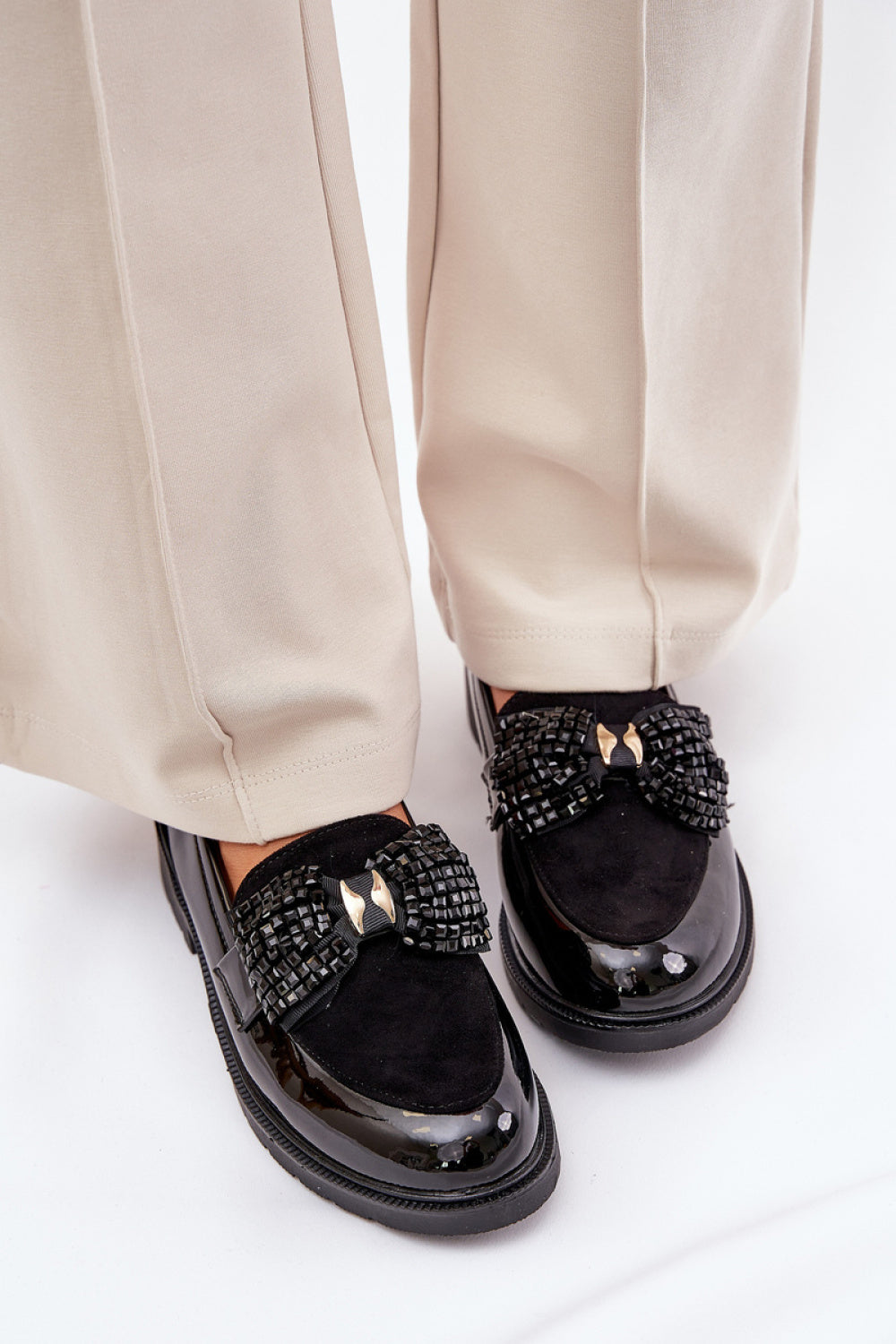 Step In Style Black Flat Moccasins with Round Toe - view 3