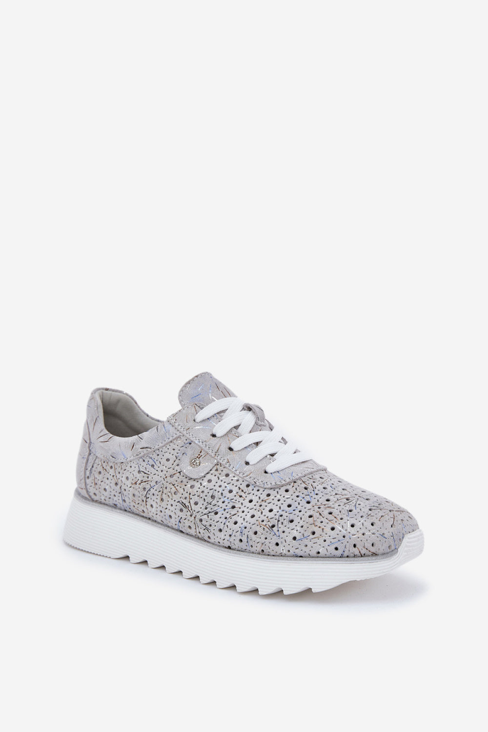 Step In Style Silver Sequin Platform Trainers - view 2