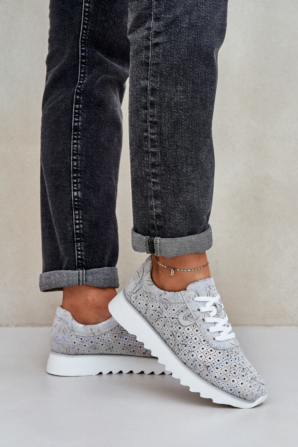 Step In Style Silver Sequin Platform Trainers - view 3