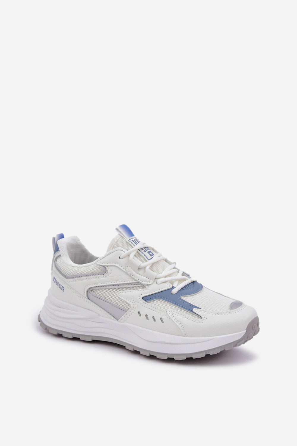 Step In Style Blue Faux Leather Trainers - view 2