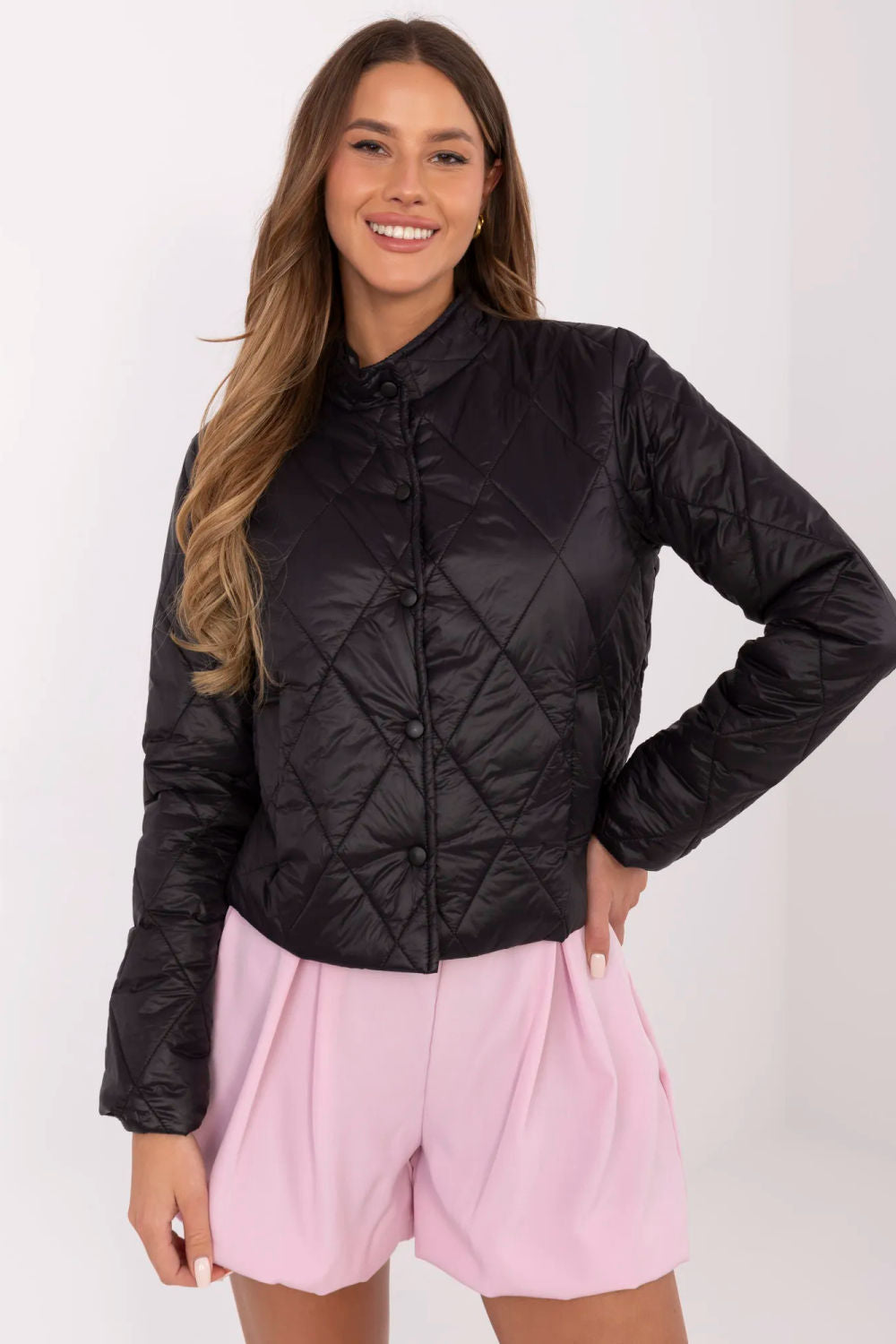 Italy Moda Black Hooded Long Sleeve Jacket