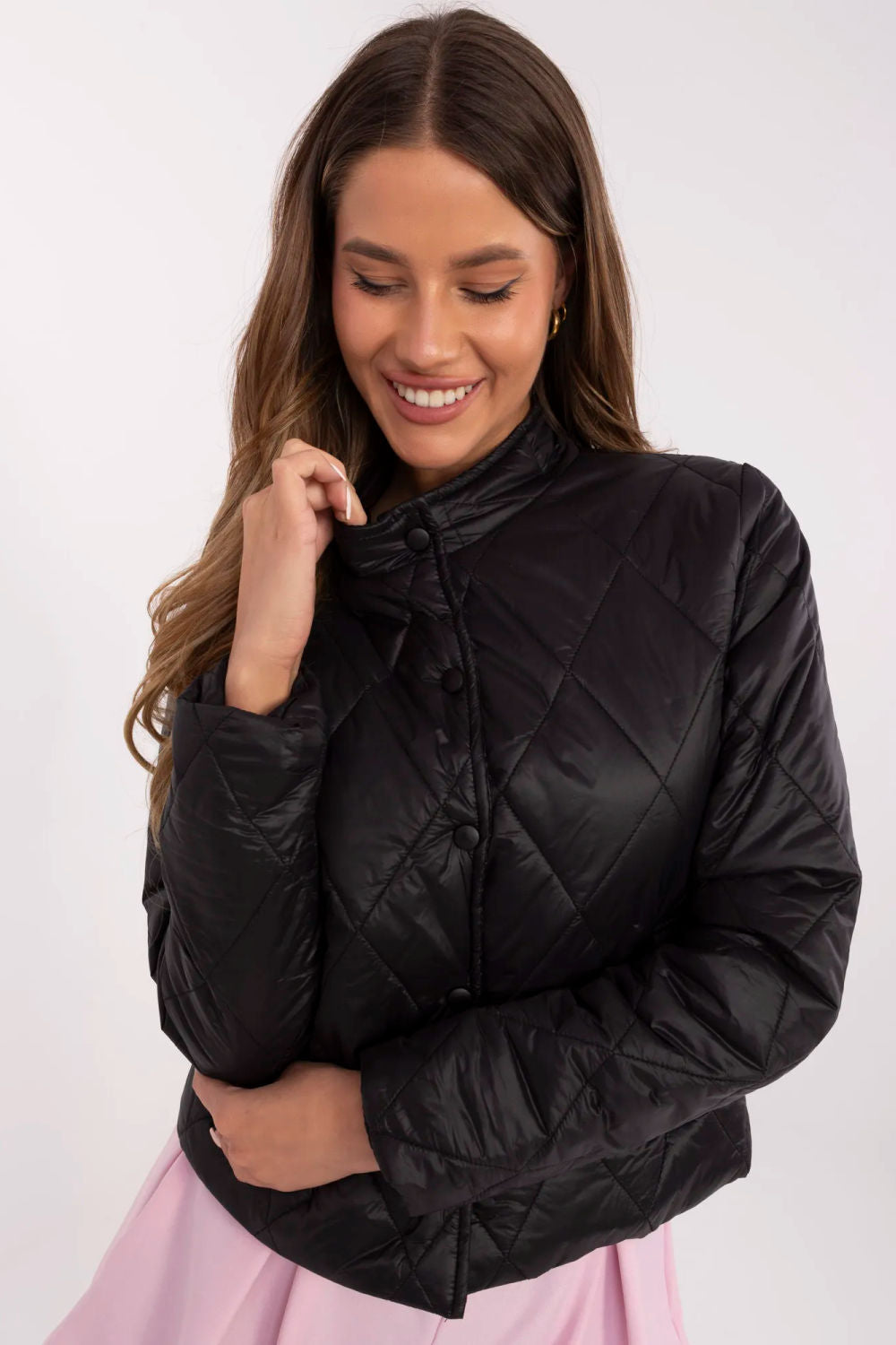 Italy Moda Black Hooded Long Sleeve Jacket - view 2