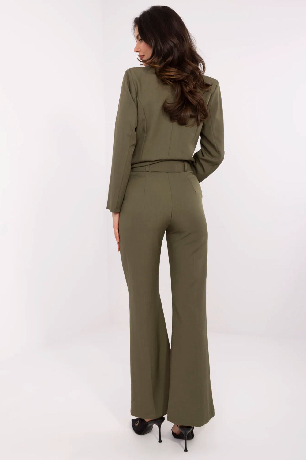 Italy Moda Khaki High Waisted Trousers - view 3