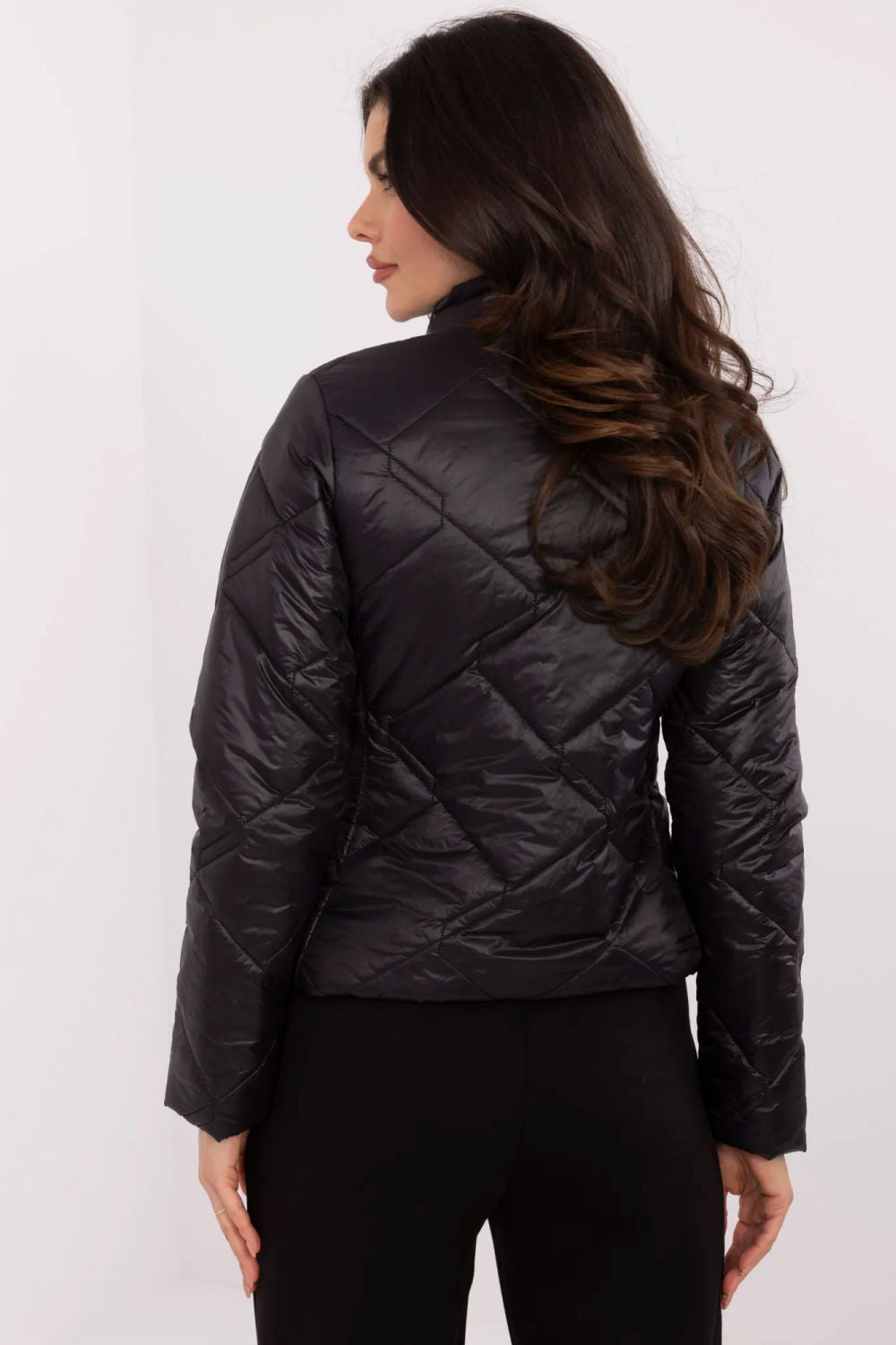 Italy Moda Black Nylon Hooded Zip Up Jacket - view 2