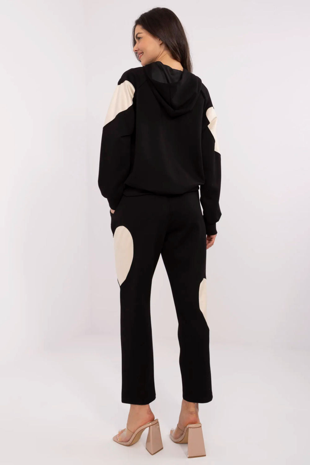 Italy Moda Black Draped High Waisted Cotton Co-Ord Set - view 3