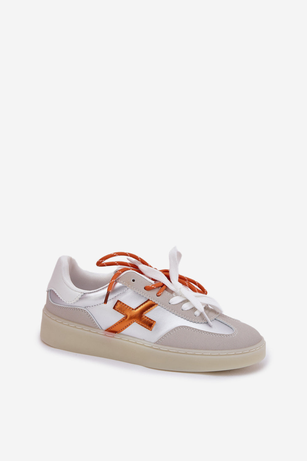 Step In Style Silver Faux Leather Trainers - view 2