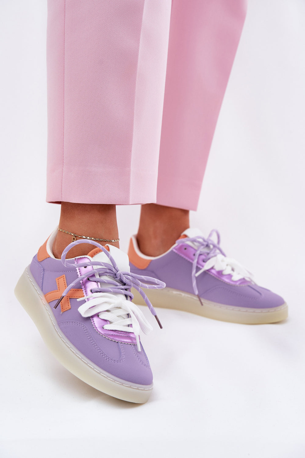 Step In Style Violet Faux Suede Trainers