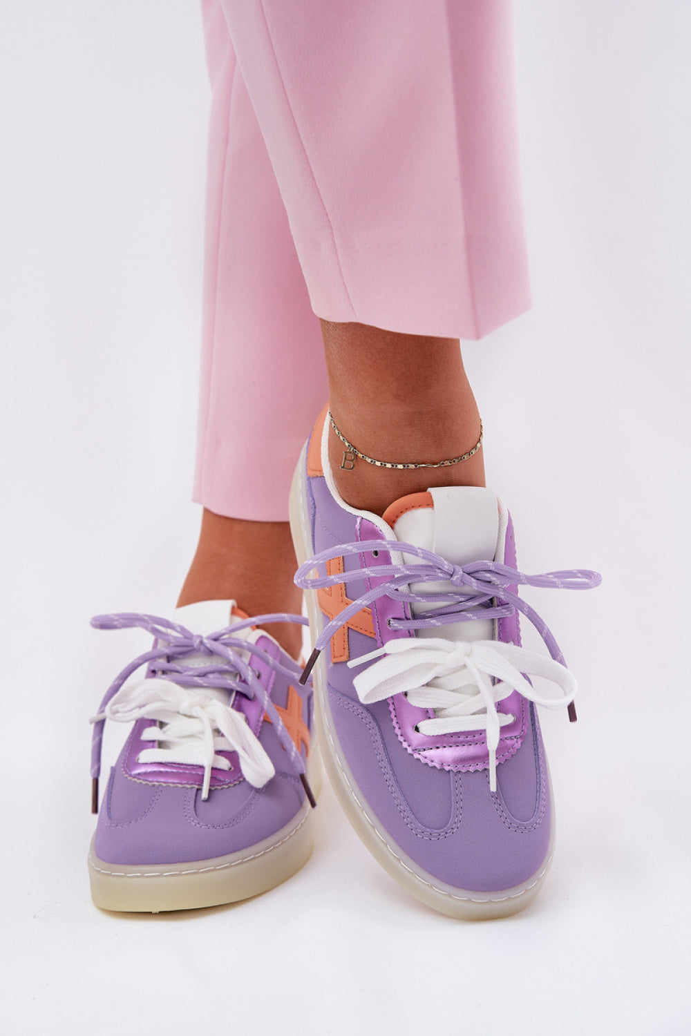 Step In Style Violet Faux Suede Trainers - view 3