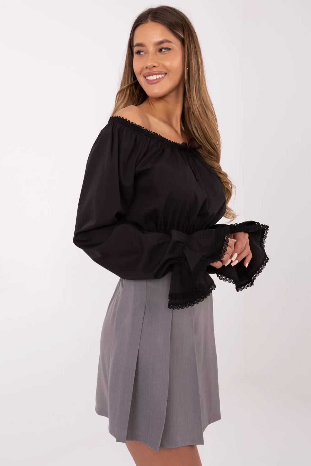 Italy Moda Grey Pleated High Waisted Skort - view 2
