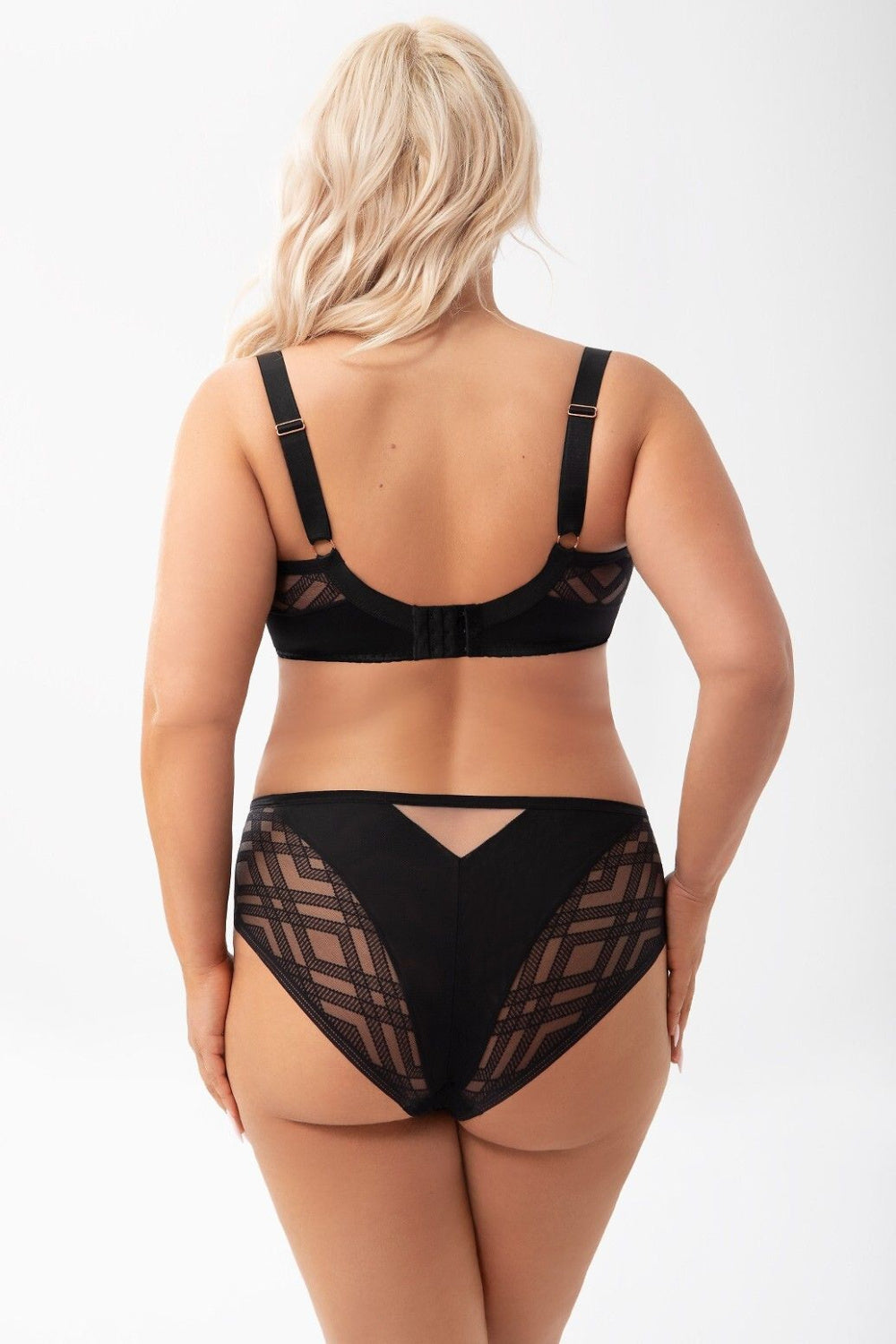 Gorsenia Lingerie Estelle Black Mesh High Waisted Knickers - view 2