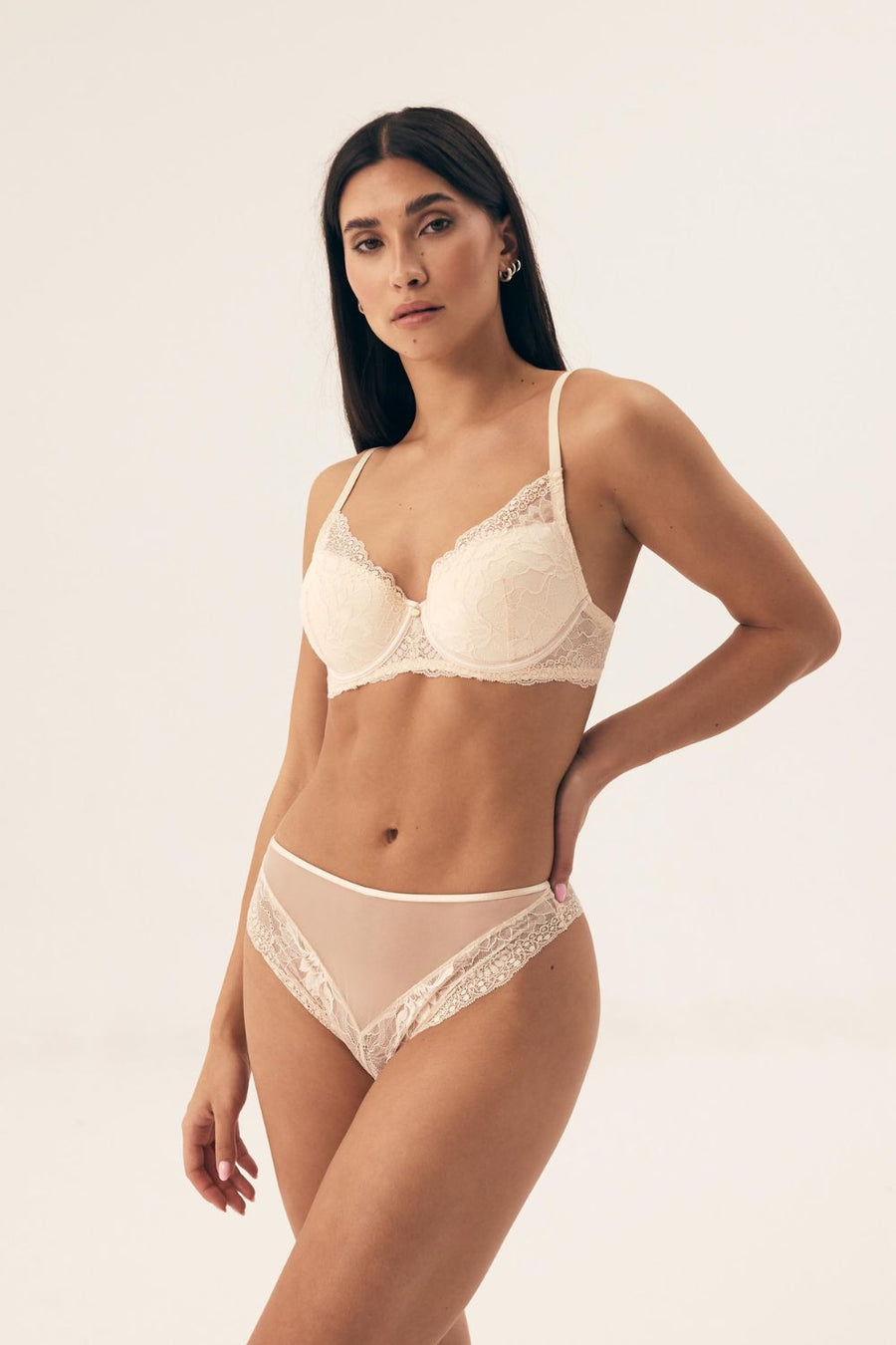 Henderson Noche Peach Lace Brazilian Knickers