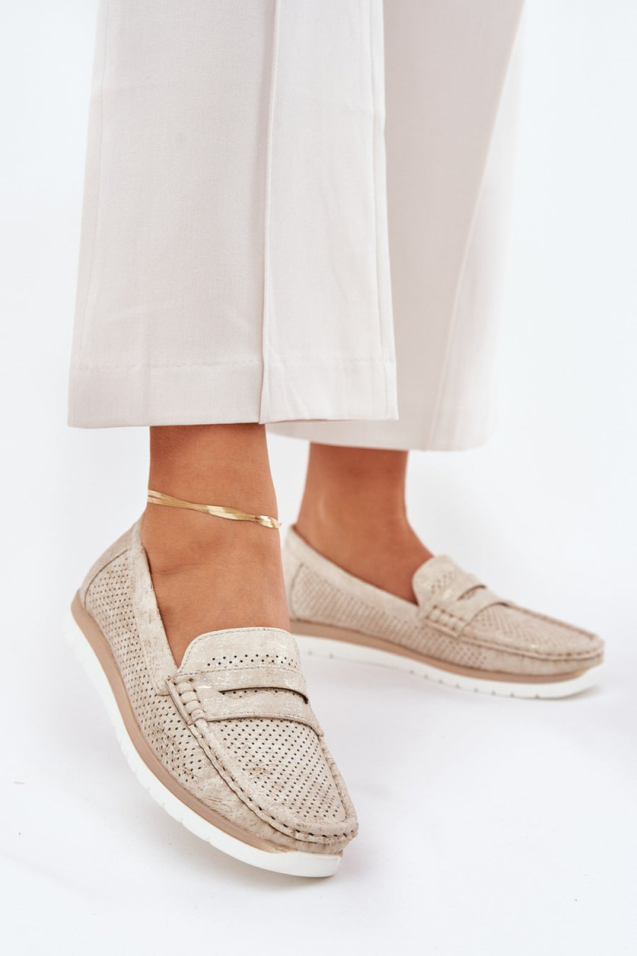 Step In Style Bralithia Silver Faux Leather Platform Moccasins