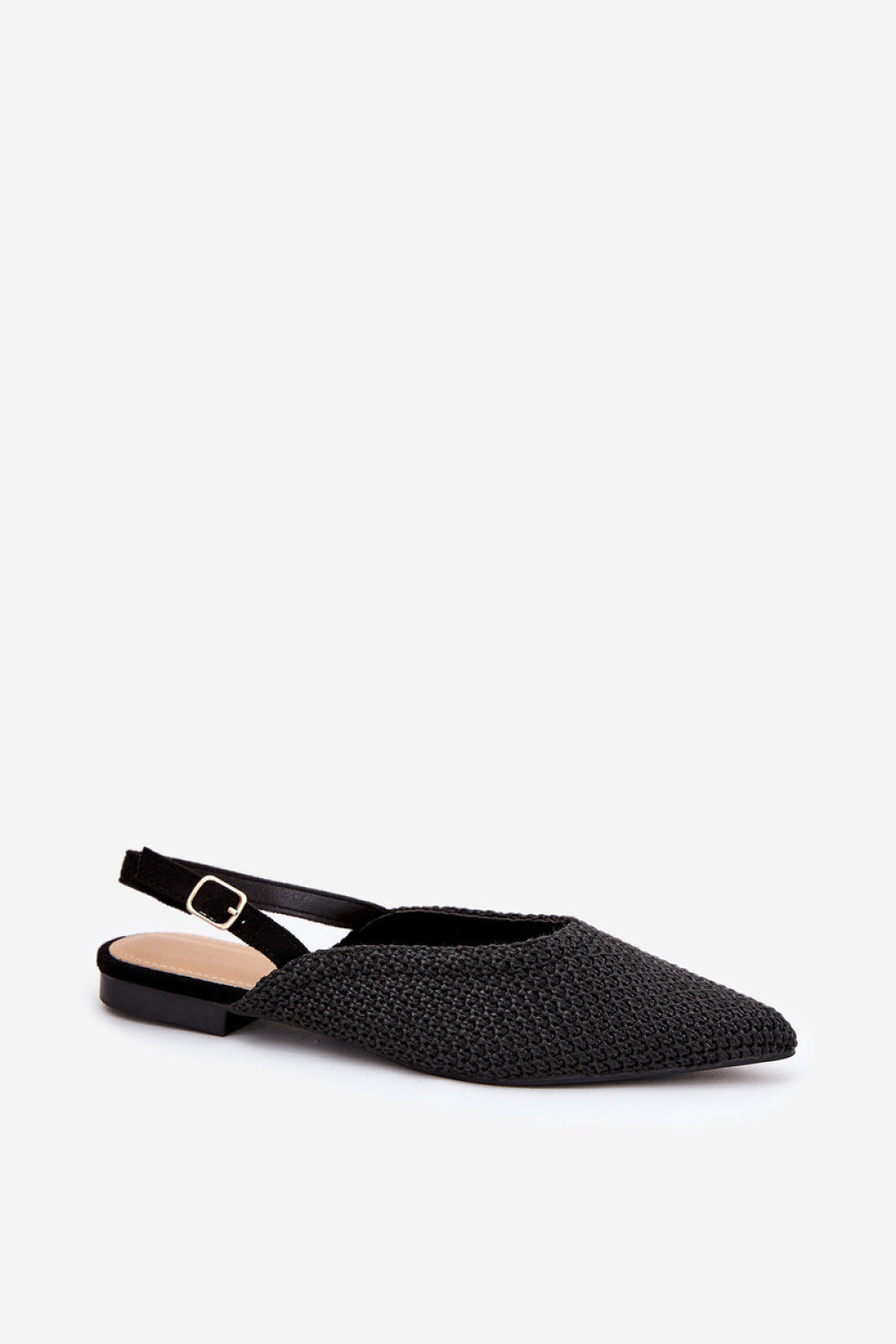 Step In Style Hefion Black Faux Leather Flat Ballet Flats - view 2