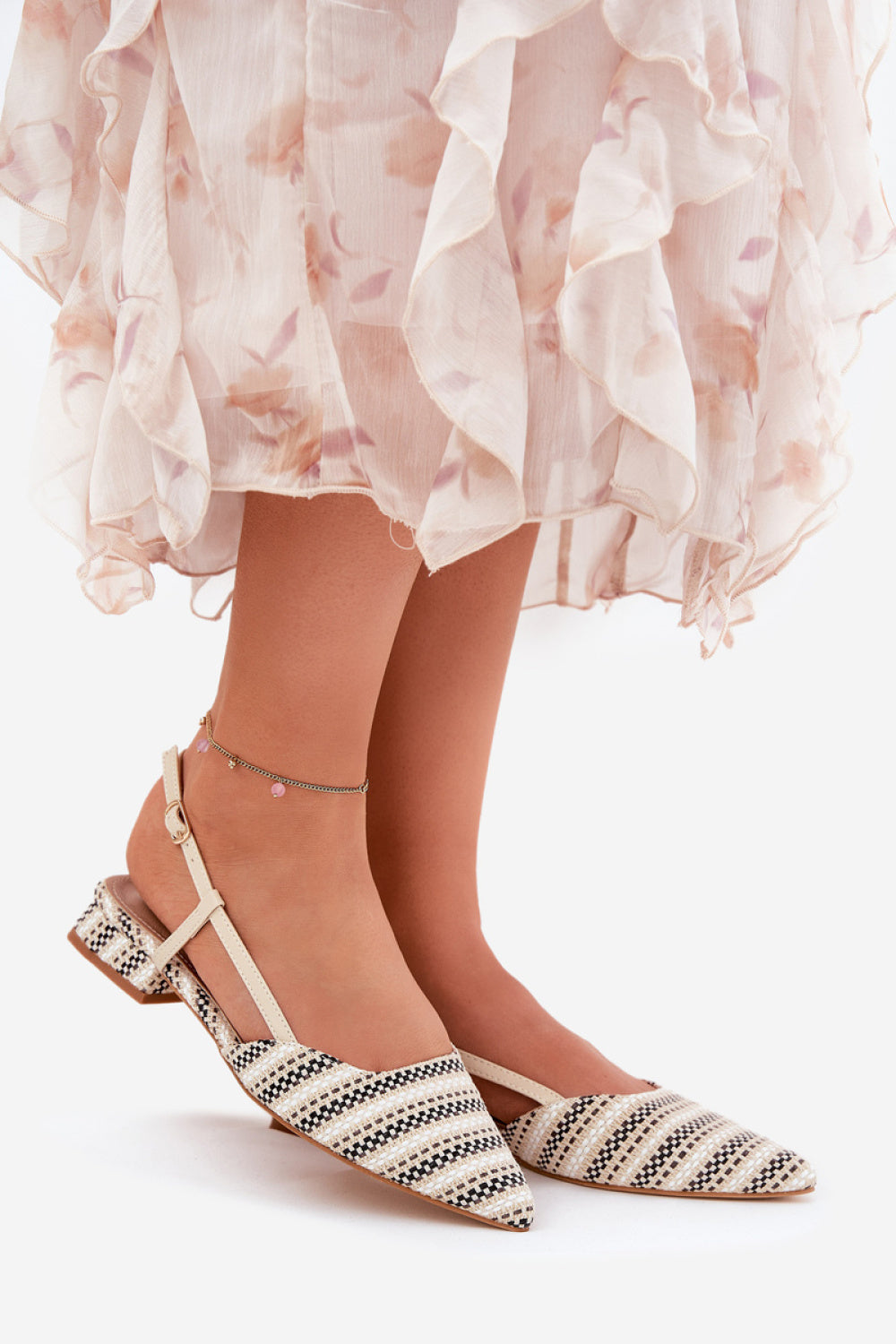 Step In Style Abroes Beige Ballet Flats